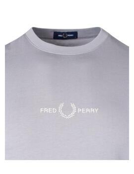 Camiseta Fred Perry Bordada Hombre Gris