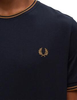 Camiseta Fred Perry Twin Tipped Hombre Marino