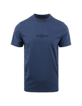 Camiseta Fred Perry Bordada Hombre Azul