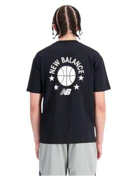 Camiseta New Balance Hoops Essentials Hombre Negra