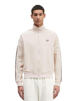 Chaqueta Sin Capucha Fred Perry Taped Hombre Beige