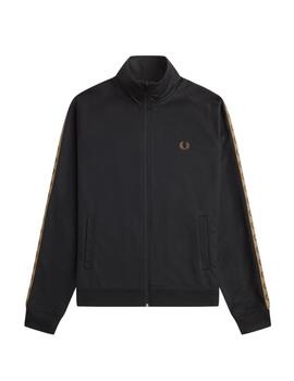 Chaqueta Sin Capucha Fred Perry Taped Hombre Negro