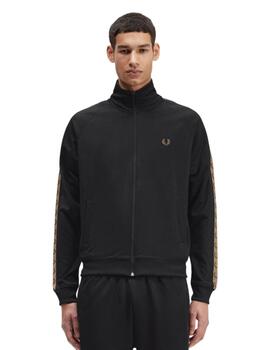 Chaqueta Sin Capucha Fred Perry Taped Hombre Negro