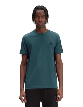 Camiseta Fred Perry Ringer Hombre Verde