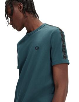 Camiseta Fred Perry Ringer Hombre Verde