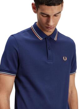 Polo Fred Perry Twin Tipped Hombre Marino