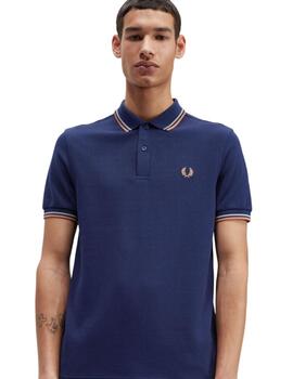 Polo Fred Perry Twin Tipped Hombre Marino