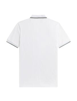 Polo Fred Perry Twin Tipped Hombre Blanco