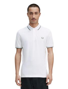 Polo Fred Perry Twin Tipped Hombre Blanco