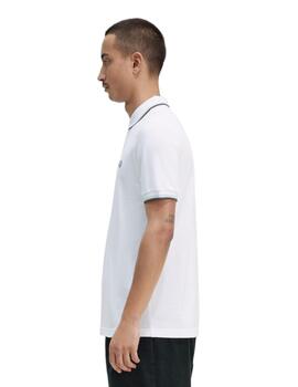 Polo Fred Perry Twin Tipped Hombre Blanco