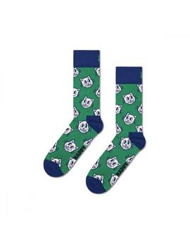 Calcetines happy Socks Cat Unisex Verde