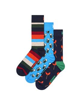 Calcetines Happy Socks 3-Pack Wurst And Beer Unisex Multi