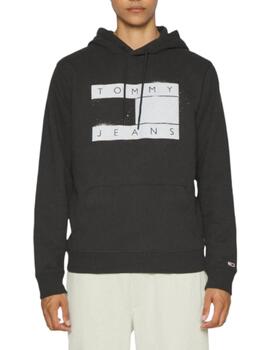 Sudadera Tommy Reg Flay Spray Hombre Negro