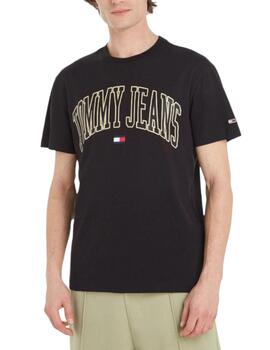 Camiseta Tommy Gold Arch Hombre Negro