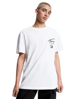 Camiseta Tommy Spray Signature Hombre Blanca