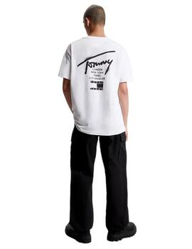 Camiseta Tommy Spray Signature Hombre Blanca
