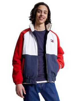 Cazadora Tommy Reversible Sherp Azul y Roja Hombre