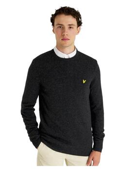 Jersey Lyle &Scott Crew Neck Lambswool Hombre Gris