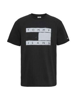 Camiseta Tommy Hilfiger Spray Hombre Negro