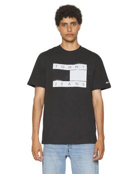 Camiseta Tommy Hilfiger Spray Hombre Negro