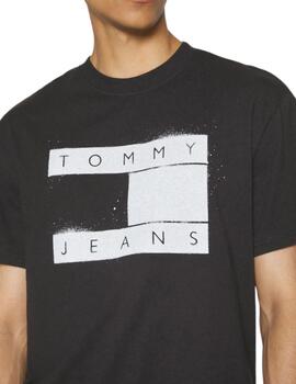 Camiseta Tommy Hilfiger Spray Hombre Negro