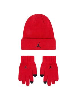 Conjunto Gorro-Guantes Jordan Kids Rojo