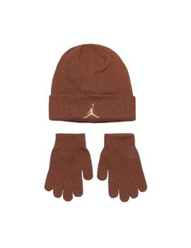 Conjunto Gorro-Guantes Jordan Kids Marrón