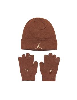 Conjunto Gorro-Guantes Jordan Kids Marrón