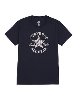 Camiseta Converse Leopardo Mujer Negra