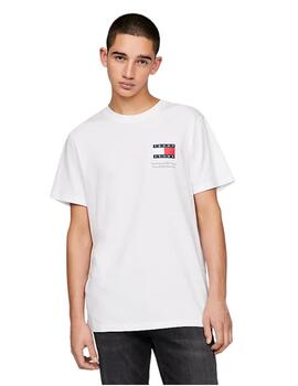 Camiseta Tommy Hilfiger Enssentials Flag Tee Hombre Blanca