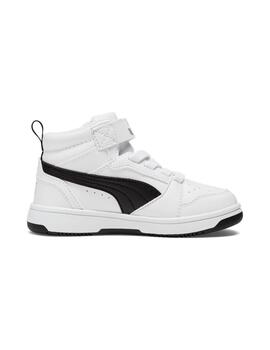 Zapatilla Puma Rebound V6 Mid Niño Blanco