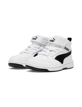 Zapatilla Puma Rebound V6 Mid Niño Blanco