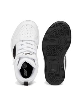 Zapatilla Puma Rebound V6 Mid Niño Blanco
