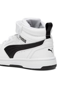 Zapatilla Puma Rebound V6 Mid Niño Blanco