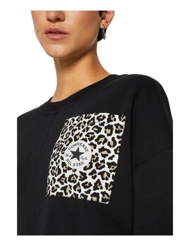 Sudadera Converse Leopard Mujer Negro
