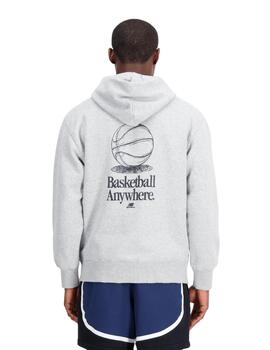 Sudadera New Balance Basketball Hombre Gris