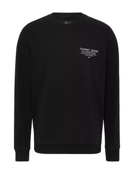 Sudadera Sin Capucha Tommy Essential Graphic Hombre Negro