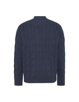 Jersey Tommy Rlx Flag Cable Hombre Azul