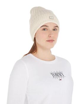 Gorro Tommy Cosy Knit Beanie Mujer Beige