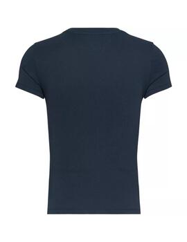 Camiseta Tommy Slim Linear Marino Mujer