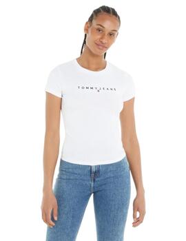 Camiseta Tommy Slim Linear Mujer Blanca