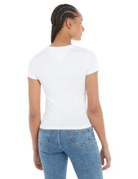 Camiseta Tommy Slim Linear Mujer Blanca