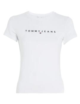 Camiseta Tommy Slim Linear Mujer Blanca