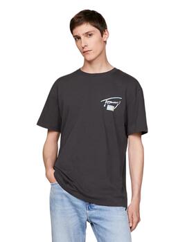 Camiseta Tommy Logo Hombre Gris