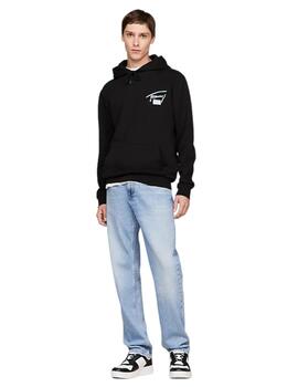 Sudadera Tommy Logo Hombre Negro