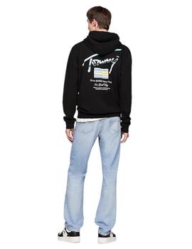 Sudadera Tommy Logo Hombre Negro