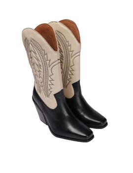 Bota Gioseppo Herlev Mujer Beige y Negro