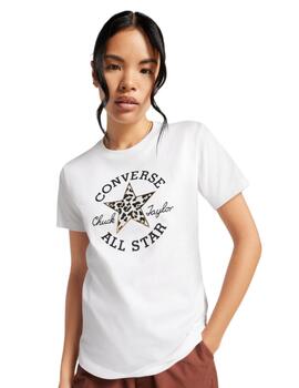Camiseta Converse Leopardo Mujer Blanca