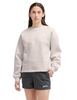 Sudadera New Balance Fleece Mujer Crema