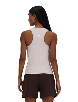 Camiseta New Balance Tirantes Mujer Crema